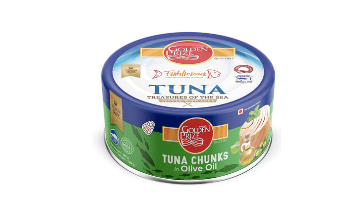 GOLDEN PRIZE TUNA CHUNKS OLIVE OIL 185 GM