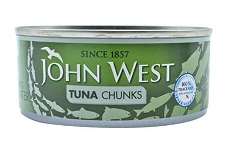 JOHN WEST TUNA CHUNKS IN SPRING WATER 145GM