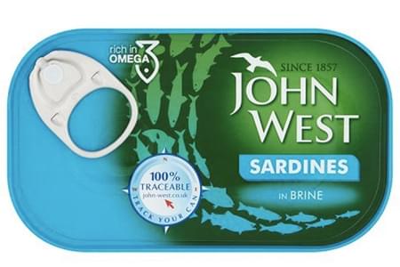 JOHN WEST SARDINE IN BRINE 120 GMS