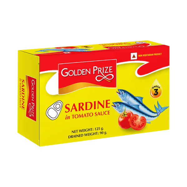 GOLDEN PRIZE SARDINE IN TOMATO SAUCE 125GM