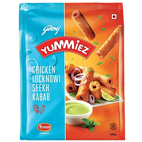 GODREJ YUMMIEZ CHICKEN LUKHNOWI SEEKH KEBAB 400GMS